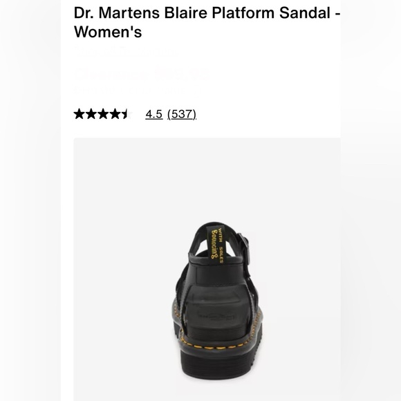 *new* Dr. Martens Blaire Black Platform Sandal Women's Size 9 - Picture 4 of 12